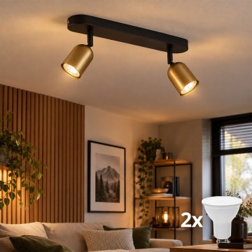 LED spot svetiljka TOP 2xGU10/10W/230V zlatna/crna