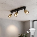 LED spot svetiljka TOP 3xGU10/10W/230V crna/zlatna