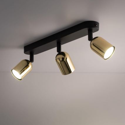 LED spot svetiljka TOP 3xGU10/10W/230V crna/zlatna