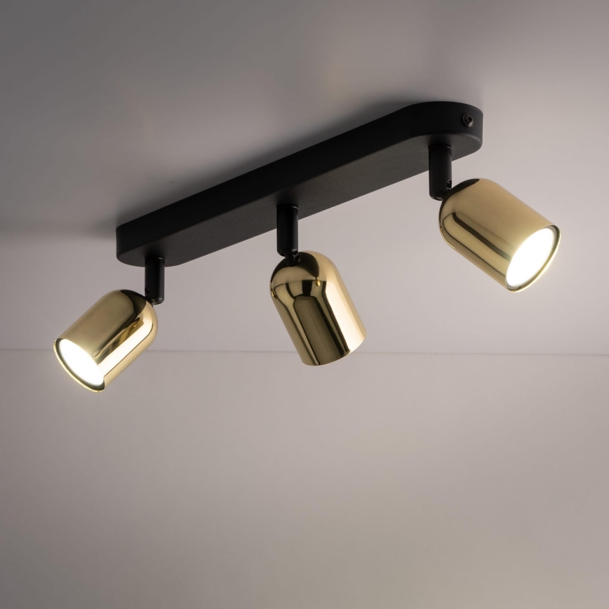 LED spot svetiljka TOP 3xGU10/10W/230V crna/zlatna