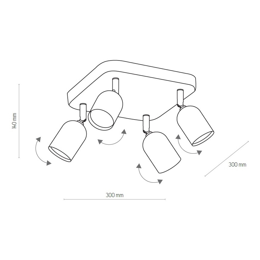 LED spot svetiljka TOP 4xGU10/10W/230V crna
