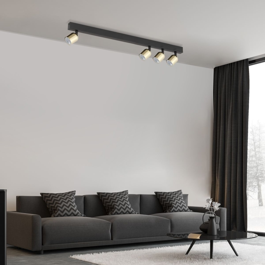 LED spot svetiljka TOP 4xGU10/10W/230V crna/zlatna