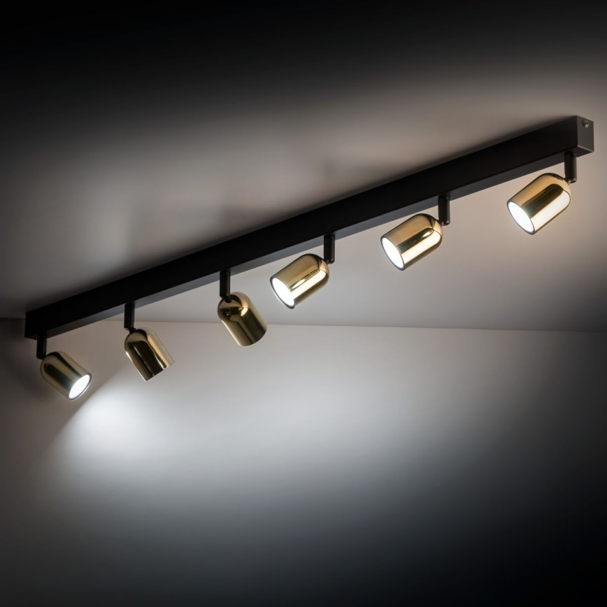 LED spot svetiljka TOP 6xGU10/10W/230V crna/zlatna