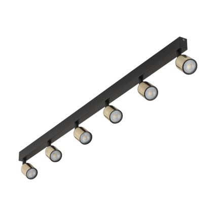 LED spot svetiljka TOP 6xGU10/10W/230V crna/zlatna