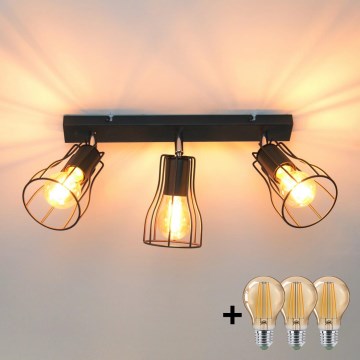 LED spot svetiljka TUBE II 3xE27/15W/230V crna
