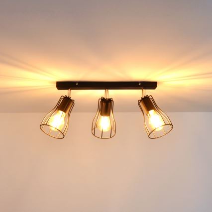 LED spot svetiljka TUBE II 3xE27/15W/230V crna