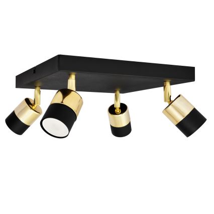 LED spot svetiljka TUBSSON 4xGU10/4,8W/230V crna/zlatna