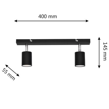 LED spot svetiljka TUNE 2xGU10/4,8W/230V crna