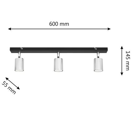 LED spot svetiljka TUNE 3xGU10/4,8W/230V mat hrom/crna