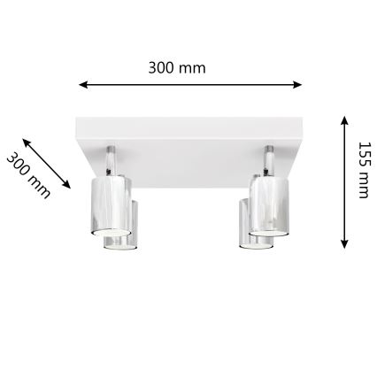 LED spot svetiljka TUNE 4xGU10/4,8W/230V mat hrom/bela
