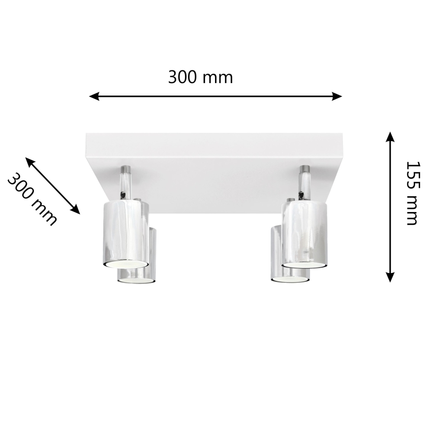 LED spot svetiljka TUNE 4xGU10/4,8W/230V mat hrom/bela