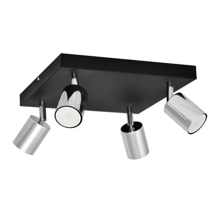 LED spot svetilo TUNE 4xGU10/4,8W/230V matni hrom/crna