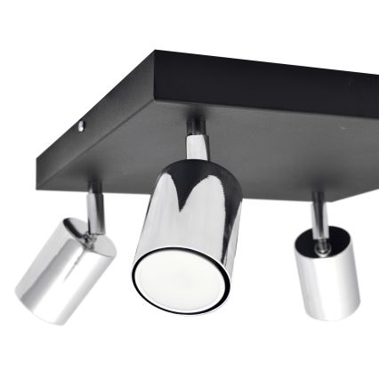 LED spot svetilo TUNE 4xGU10/4,8W/230V matni hrom/crna