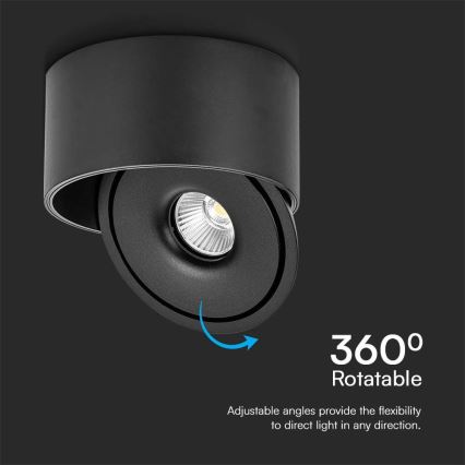 LED fleksibilno spot svetlo LED/20W/230V 3000/4000/6400K CRI 90 crno