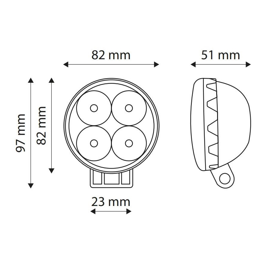 LED spot svetlo za automobil EPISTAR LED/12W/10-30V IP67 6000K