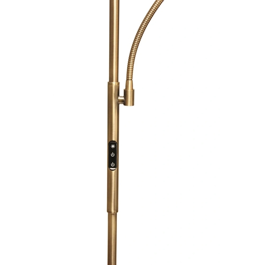 LED prigušiva podna lampa NORA LED/25W/230V 2200/3000/4000K + LED/5W 3000K zlatna + daljinski upravljač