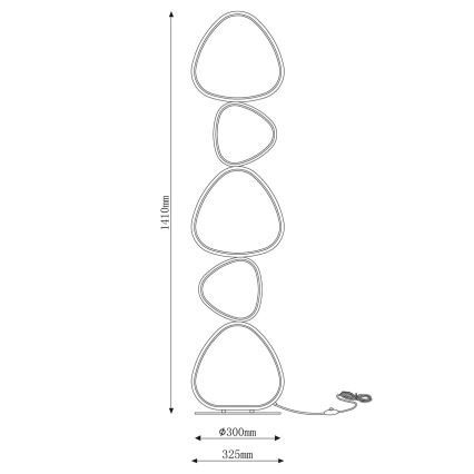 LED stojeća lampa PETRA LED/48W/230V crna