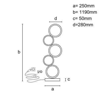 LED stojeća lampa sa prigušivačem LED/85W/230V 3000-6500K + daljinski upravljač