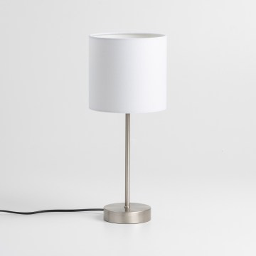 LED stona lampa 1xE14/5W/230V bela/matni hrom