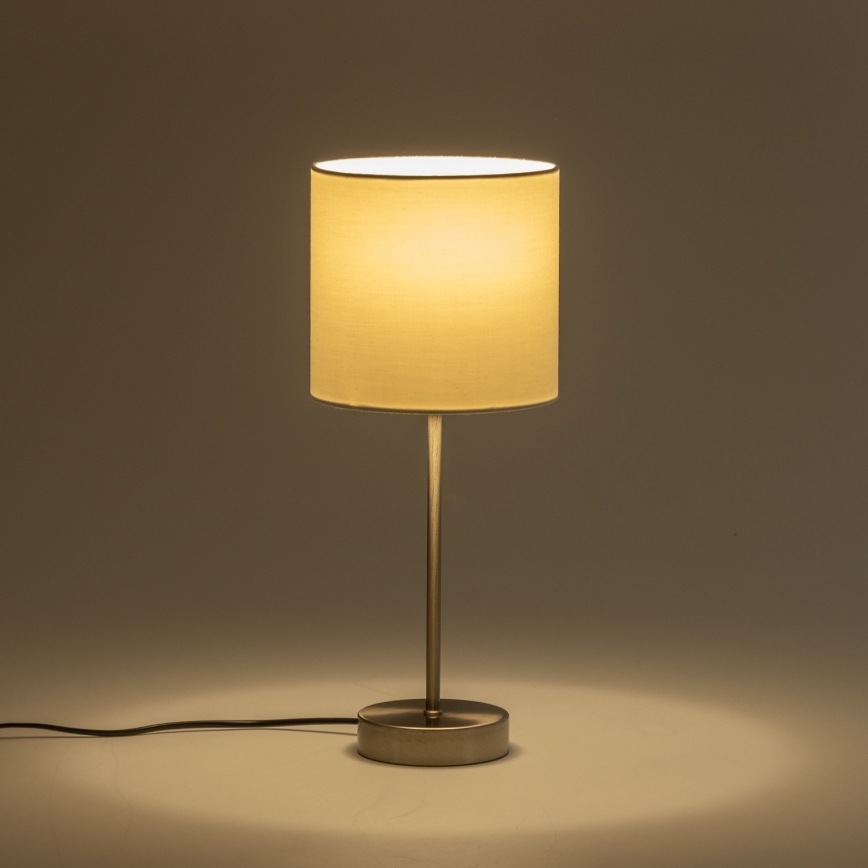 LED stona lampa 1xE14/5W/230V bela/matni hrom