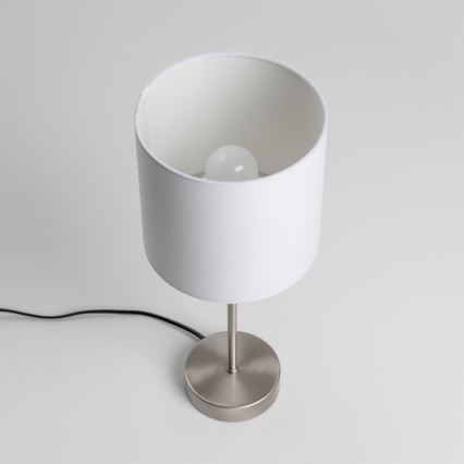 LED stona lampa 1xE14/5W/230V bela/matni hrom
