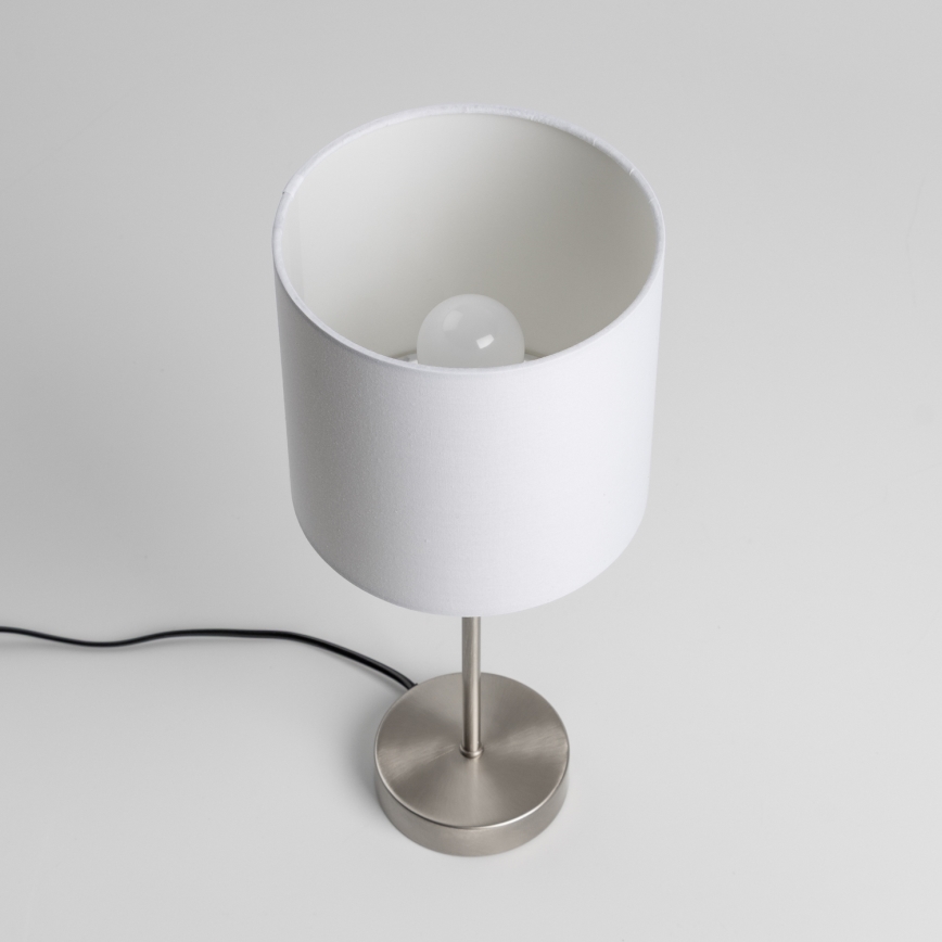 LED stona lampa 1xE14/5W/230V bela/matni hrom