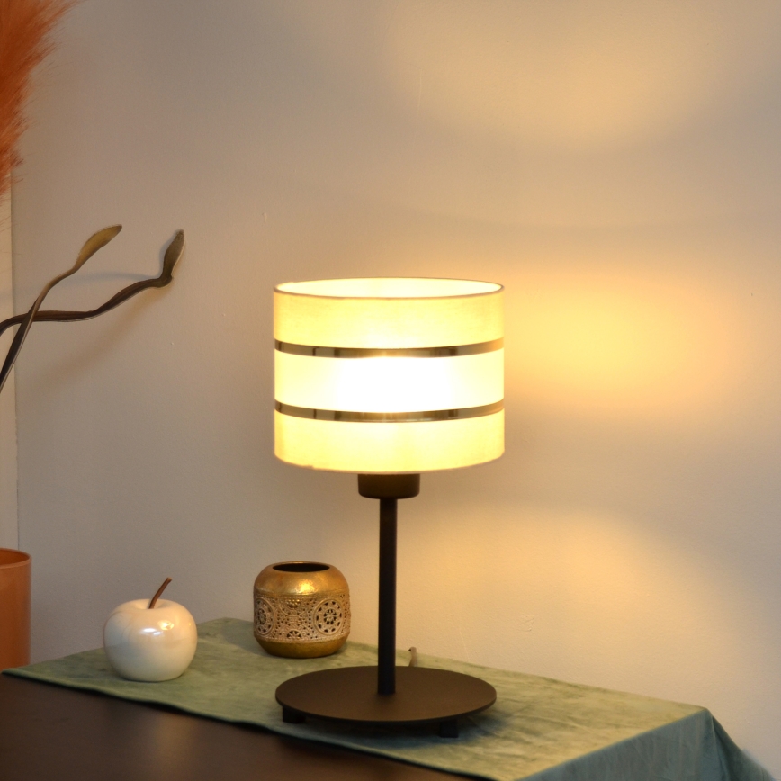 LED stona lampa HELEN 1xE27/15W/230V krem/crna/zlatna