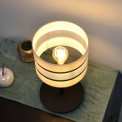 LED stona lampa HELEN 1xE27/15W/230V krem/crna/zlatna