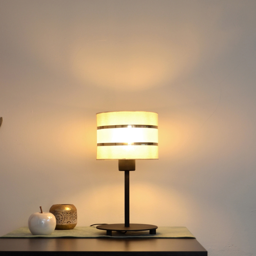 LED stona lampa HELEN 1xE27/15W/230V krem/crna/zlatna