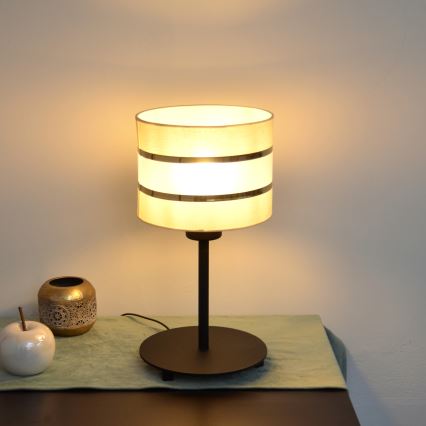 LED stona lampa HELEN 1xE27/15W/230V krem/crna/zlatna