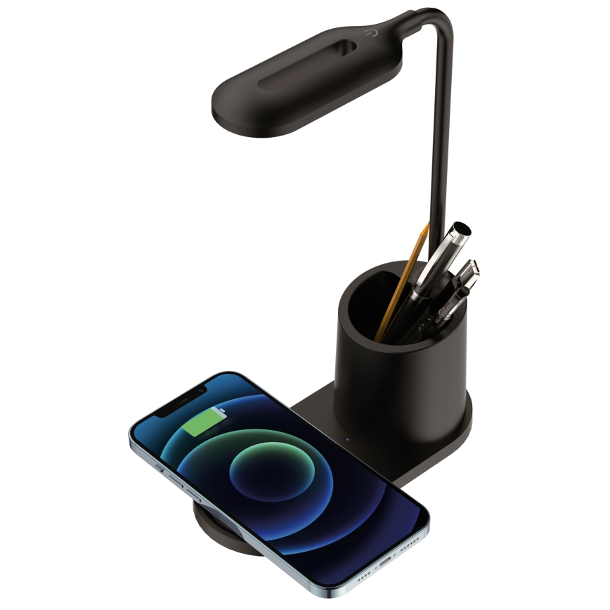 LED stona lampa LED/3W/5V sa bežičnim punjenjem crna