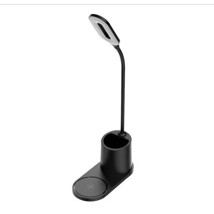 LED stona lampa LED/3W/5V sa bežičnim punjenjem crna