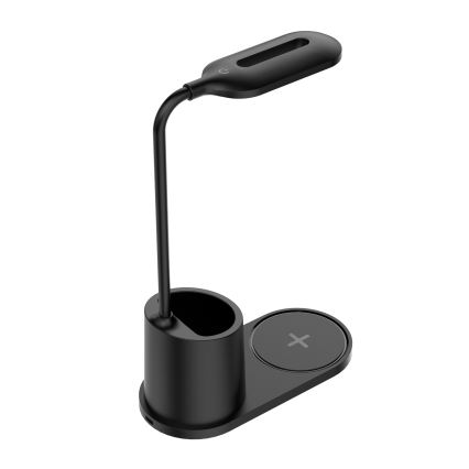 LED stona lampa LED/3W/5V sa bežičnim punjenjem crna