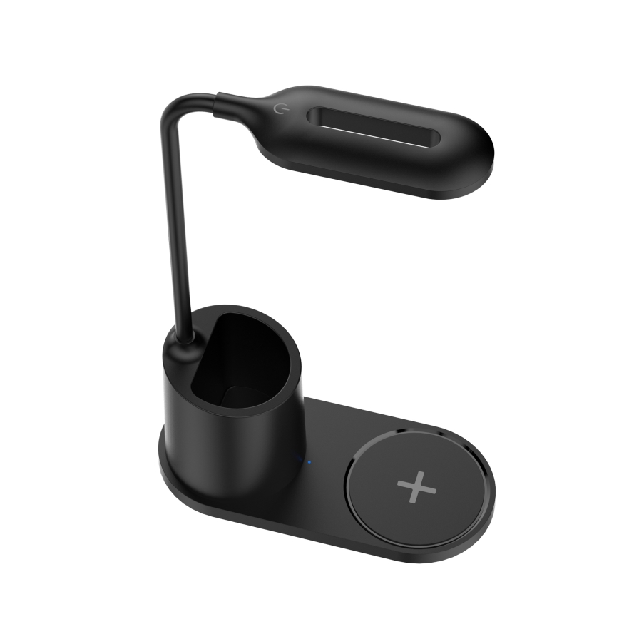 LED stona lampa LED/3W/5V sa bežičnim punjenjem crna