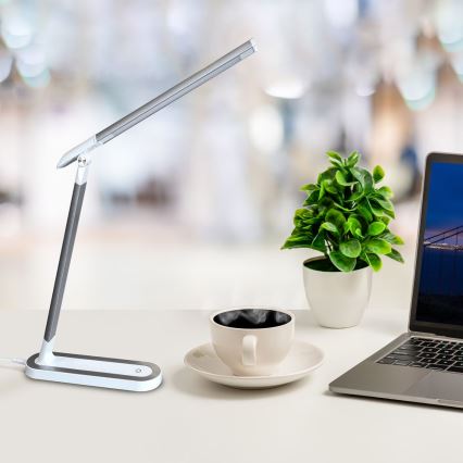 LED prigušiva dodirna stona lampa MADERA LED/7W/230V USB bela