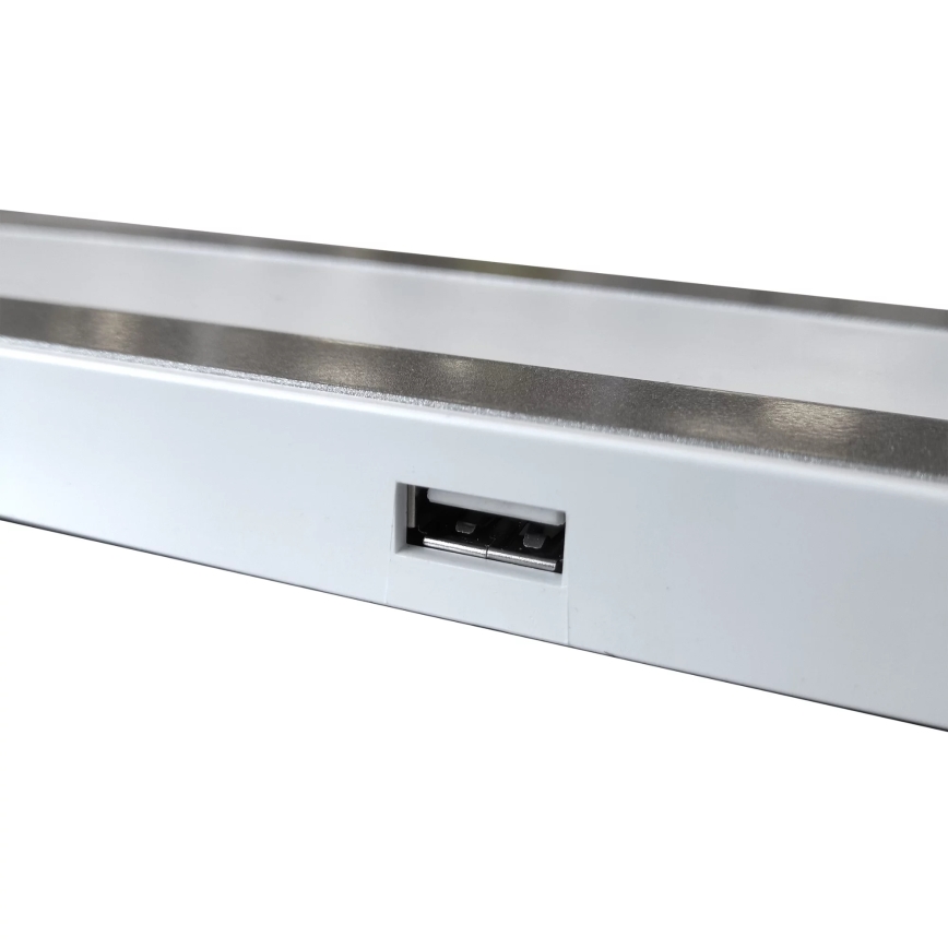 LED prigušiva dodirna stona lampa MADERA LED/7W/230V USB bela