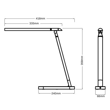 LED prigušiva dodirna stona lampa MADERA LED/7W/230V USB bela