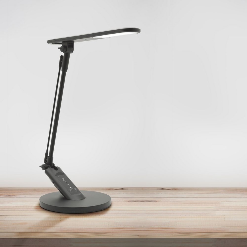 LED prigušiva dodirna stolna lampa OPTIMUM LED/7W/230V USB 3000/4000/6000K crna