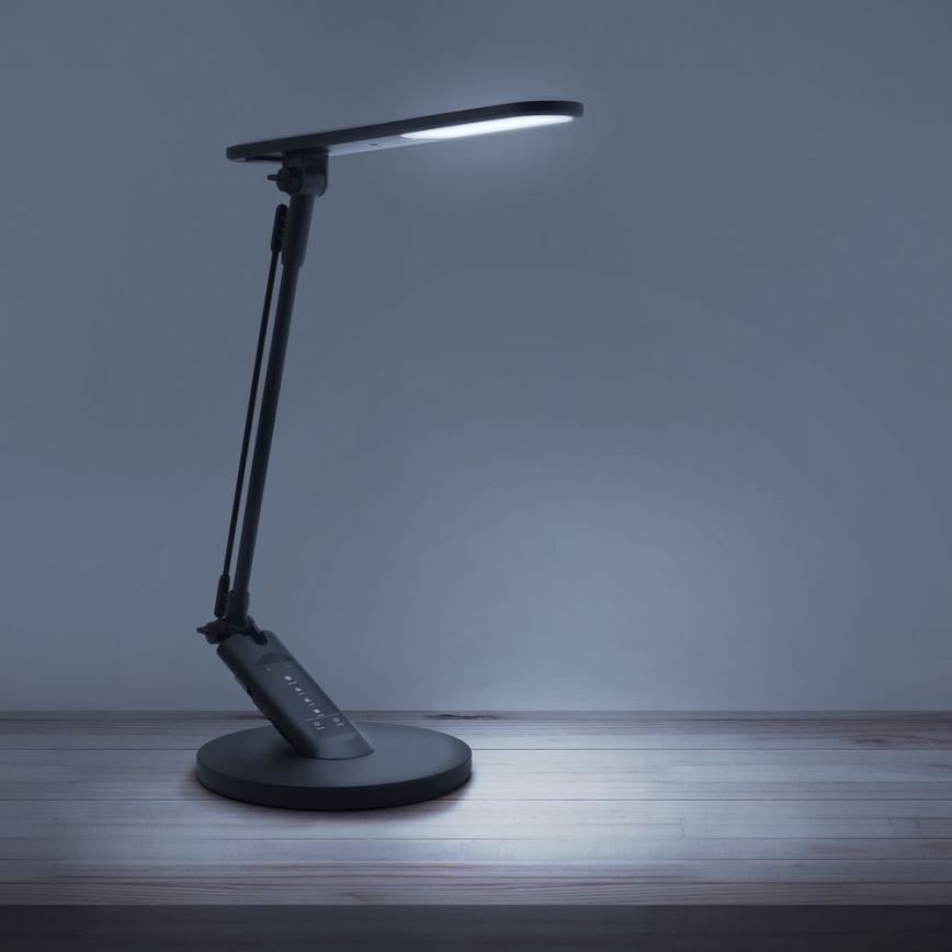 LED prigušiva dodirna stolna lampa OPTIMUM LED/7W/230V USB 3000/4000/6000K crna