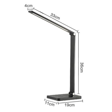 LED stona lampa sa bežičnim punjačem LED/10W/230V 3000/4000/4500/5000/6000K crna