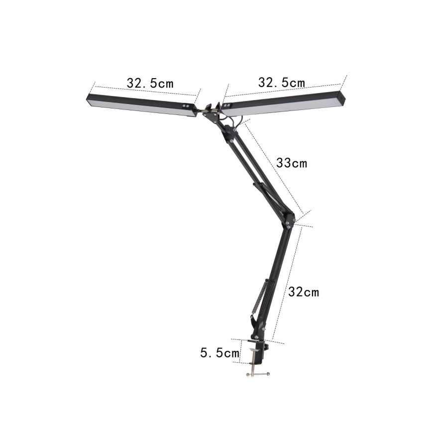 LED stona lampa sa stezaljkom 2xLED/10W/230V 2800-6800K
