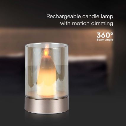 LED stona punjiva lampa prigušiva LED/2W/5V 3000K 2400 mAh bakarna