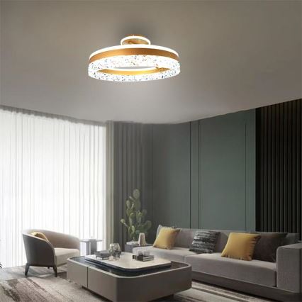 LED stropna plafonjera, prigušiva, LED/86W/230V 3000-6500K zlatna + daljinski upravljač