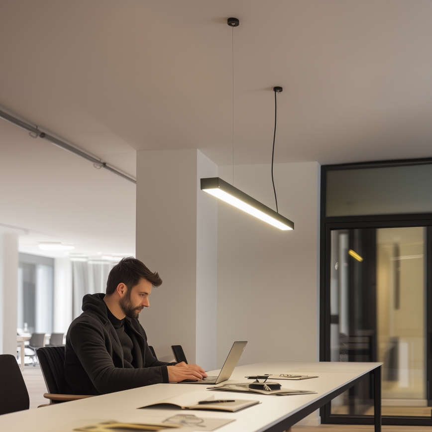 LED Stropna površinski montirana viseća svetiljka CYNIDECO LED/12W/230V 4000K crna