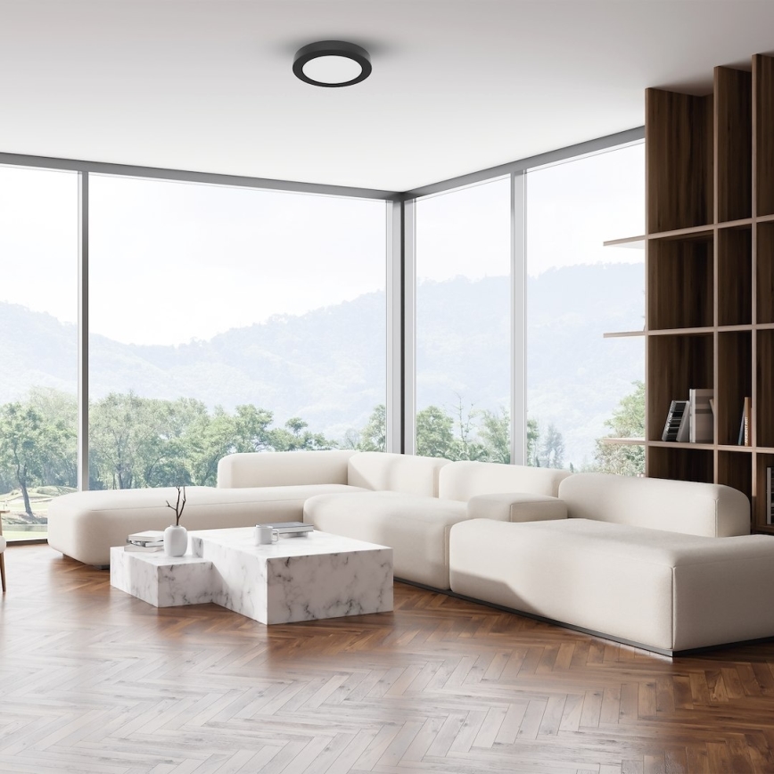 LED stropna svetiljka EVORA LED/6W/230V 3000/4000/6000K Ø 14 cm crna