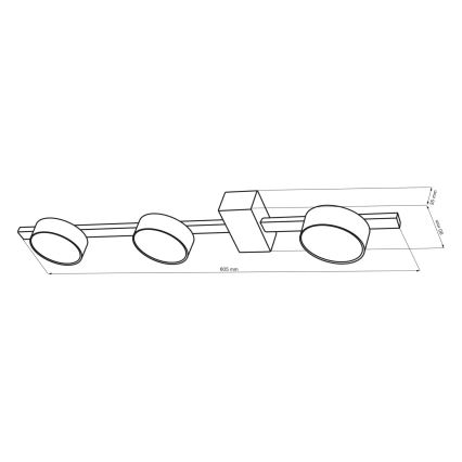 LED stropna svetiljka JOY 3xGX53/6W/230V crna