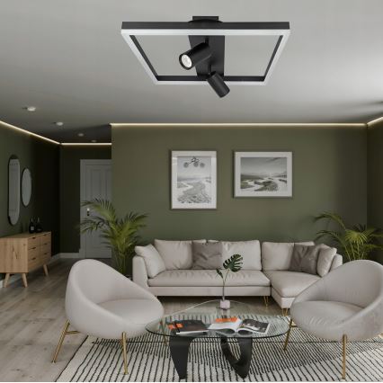 LED stropna svetiljka LED/38W/230V + 2xGU10/30W crna