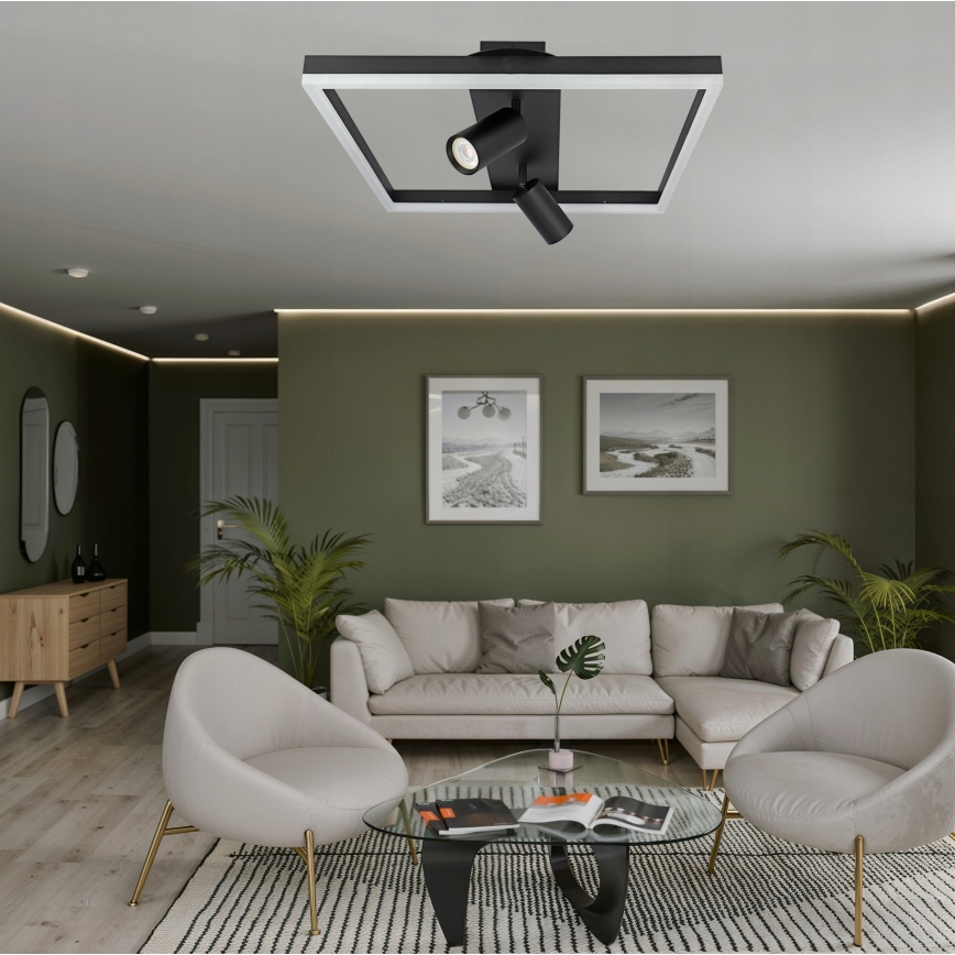 LED stropna svetiljka LED/38W/230V + 2xGU10/30W crna