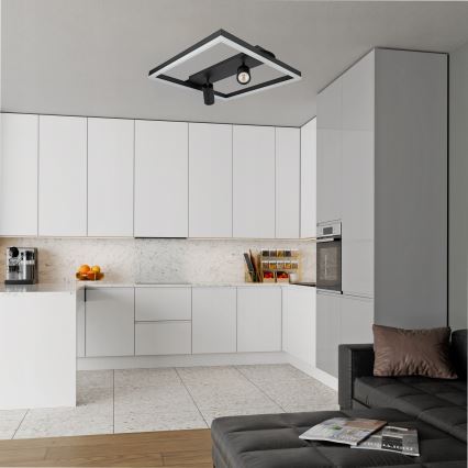 LED stropna svetiljka LED/38W/230V + 2xGU10/30W crna