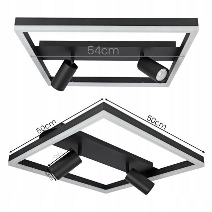 LED stropna svetiljka LED/38W/230V + 2xGU10/30W crna